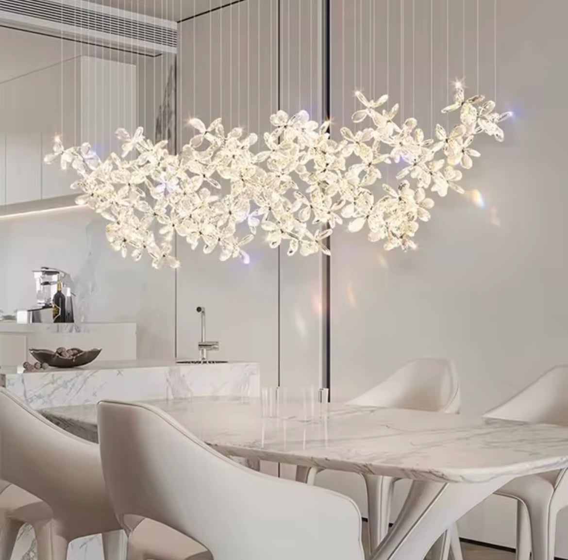 lustre de salon en cristal de luxe