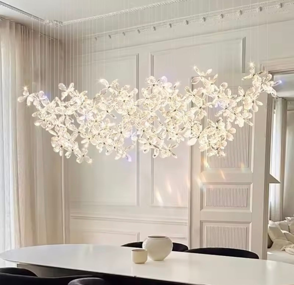 lustre de salon en cristal de luxe
