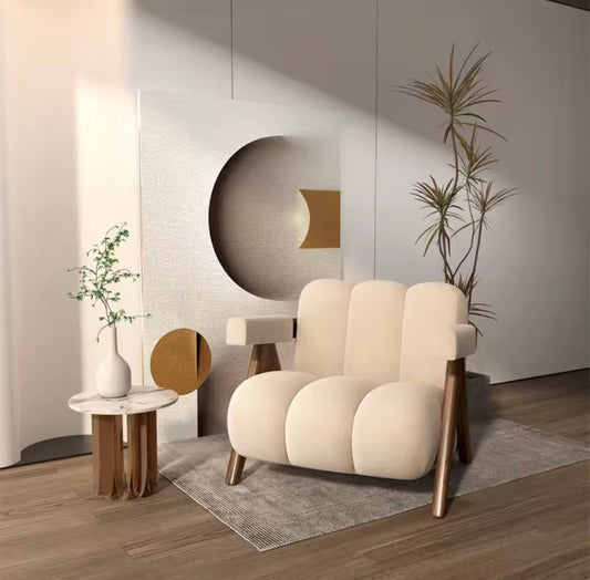Chaises de salon en bois nordique, canapés de salon modernes fauteuil