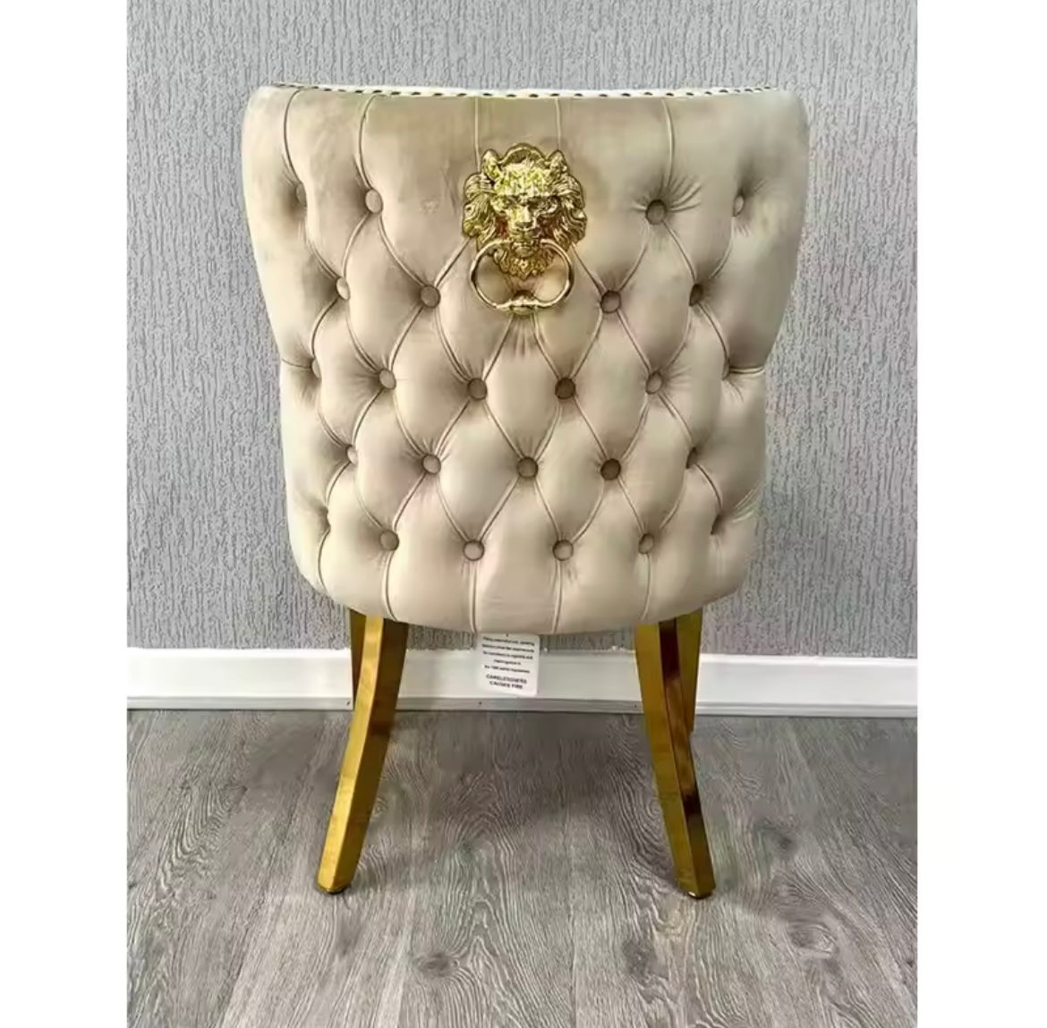 salle à manger européennes de luxe modernes en velours sans la table avec bouton de heurtoir de Lion