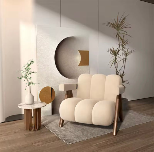 Chaises de salon en bois nordique, canapés de salon modernes fauteuil